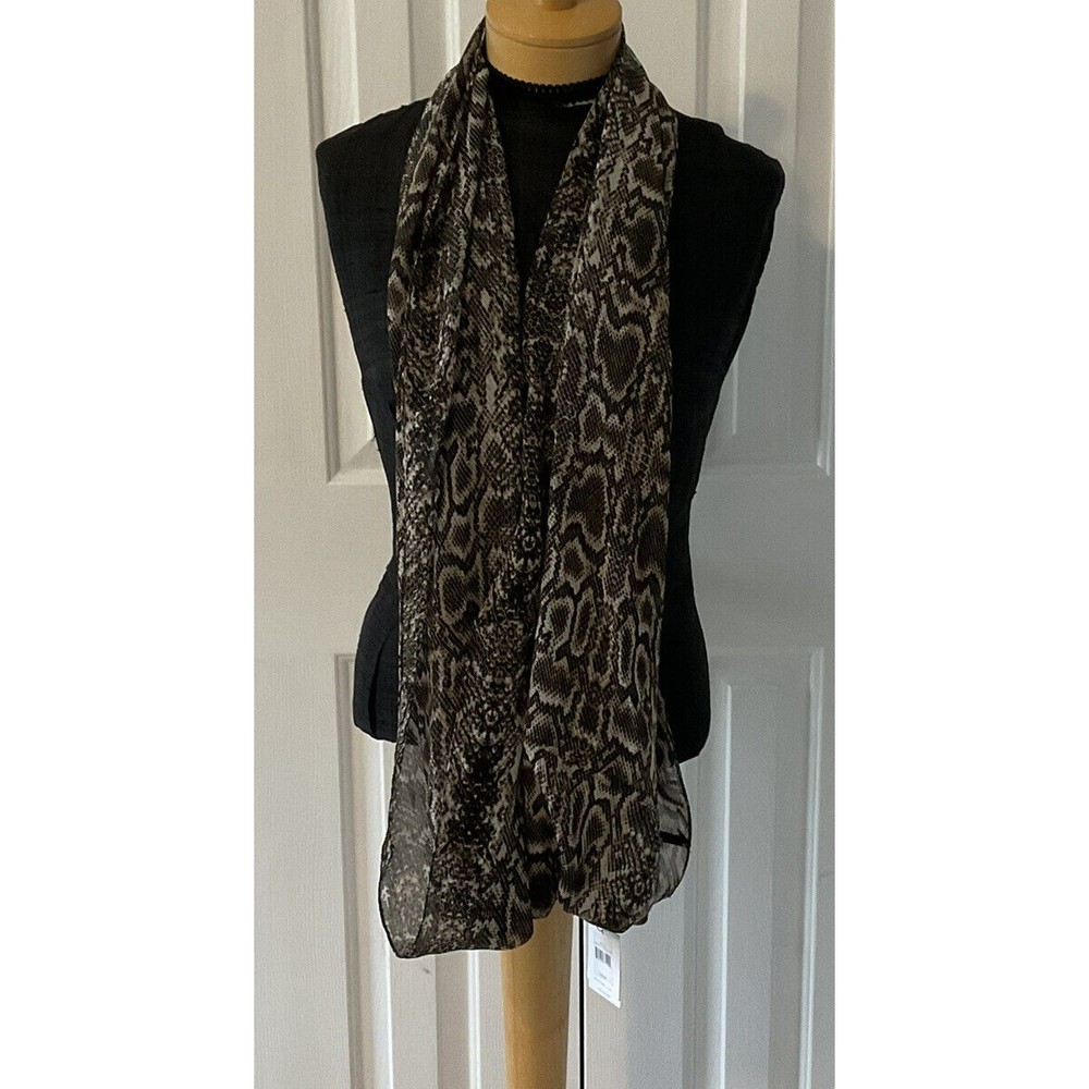 CALVIN KLIEN Women’s Snakeskin Design Wide Infinity Loop Scarf NEW WITH TAGS